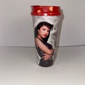 Selena Quintanilla Rose Tumbler Cup Reusable Red Lid‎ New